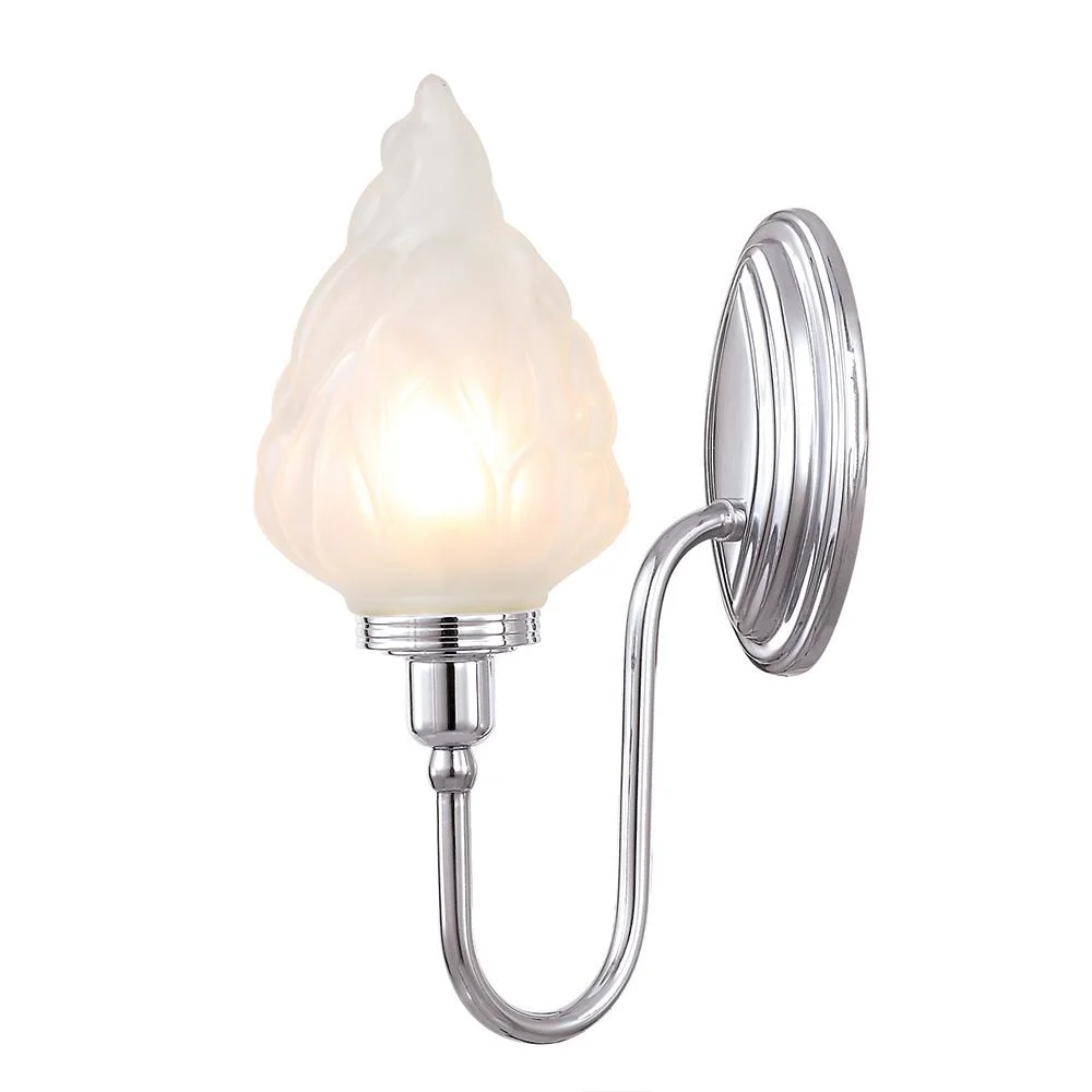 Original Vintage Art Deco Period Frosted-Glass Flame Torch Lamp Light Shade